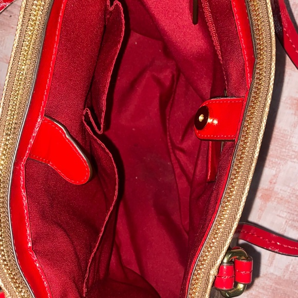 Coach Brown and Red Signature Tote - Picture 7 of 11